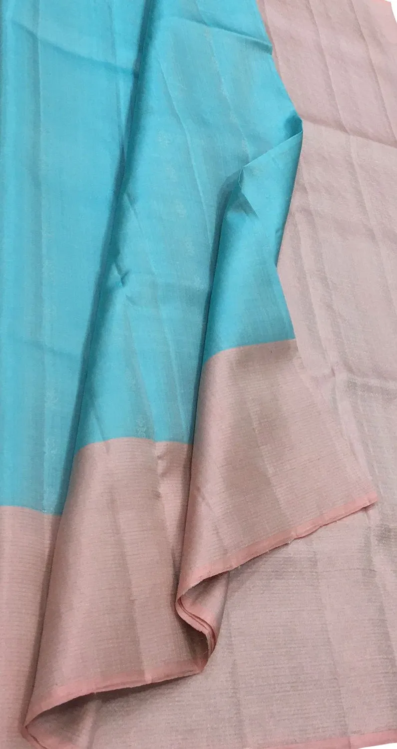 Blue Kanjeevaram Silk Saree: Handloom Elegance