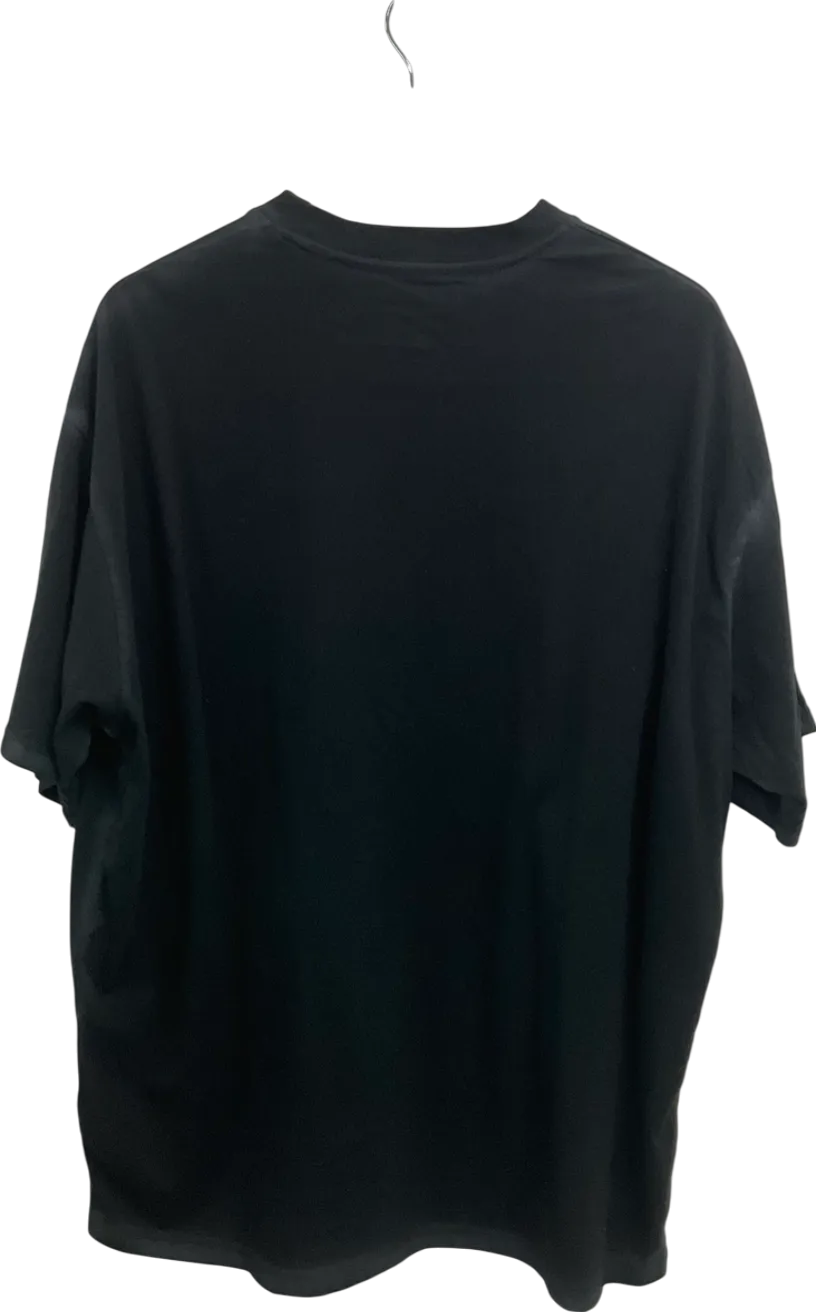 boohooMan Black Oversize Washed Limited Edition Skull T-shirt UK L