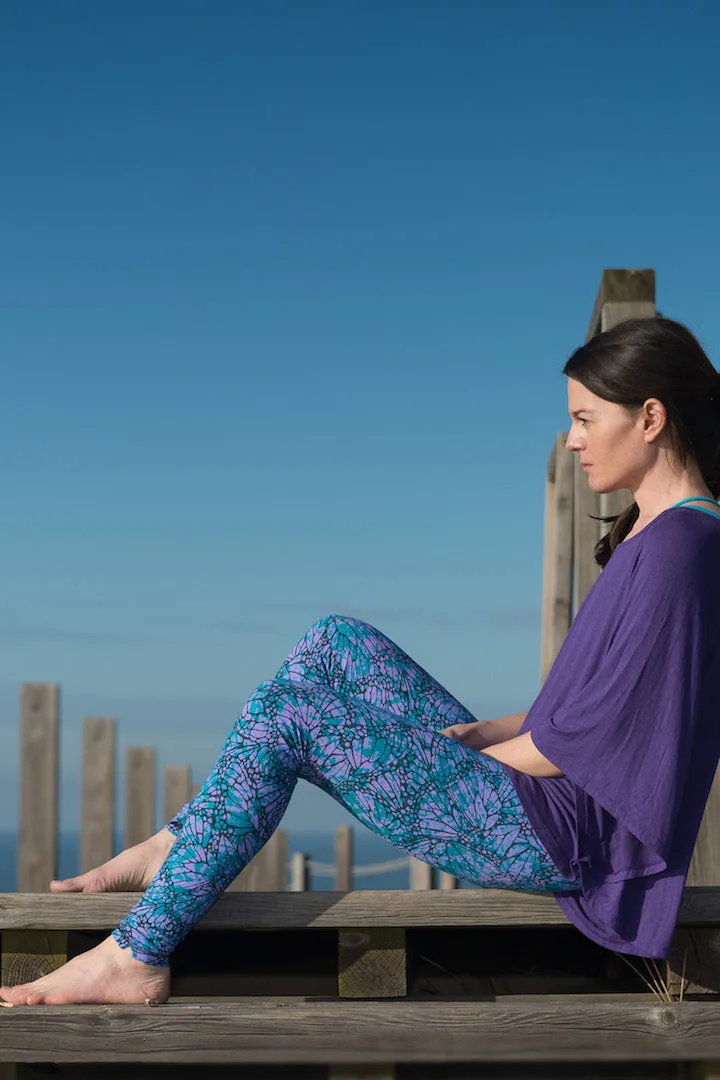 Butterfly Leggings - Turquoise Pink
