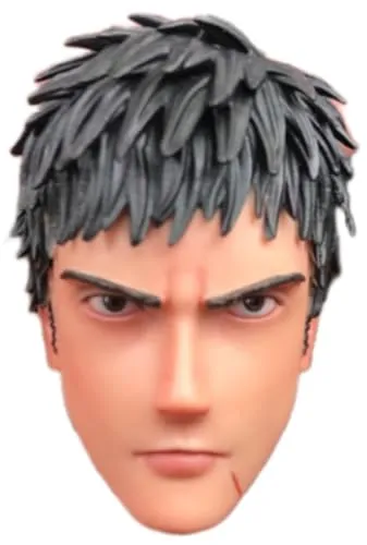 HiPlay 1:6 Scale Male Head Sculpt, Anime Style Design Head Sculpture for 12-inch Action Figures H001