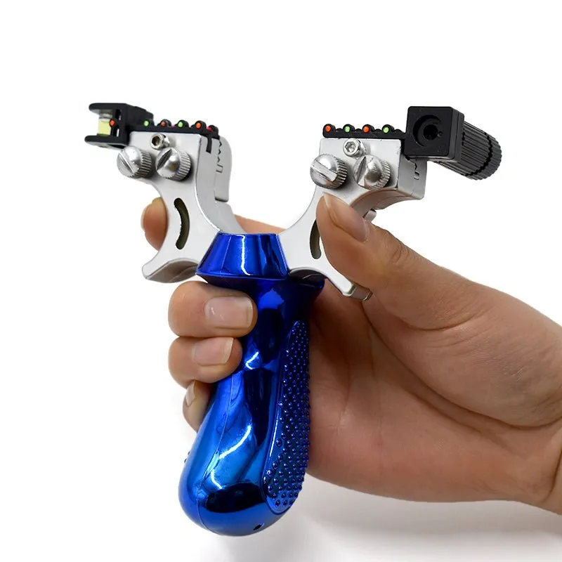 Hot sale twin wire resin 98K blue handle portable slingshot with Infrared laser light for shooting