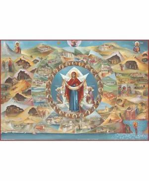 Life at Mount Athos, Colored Background