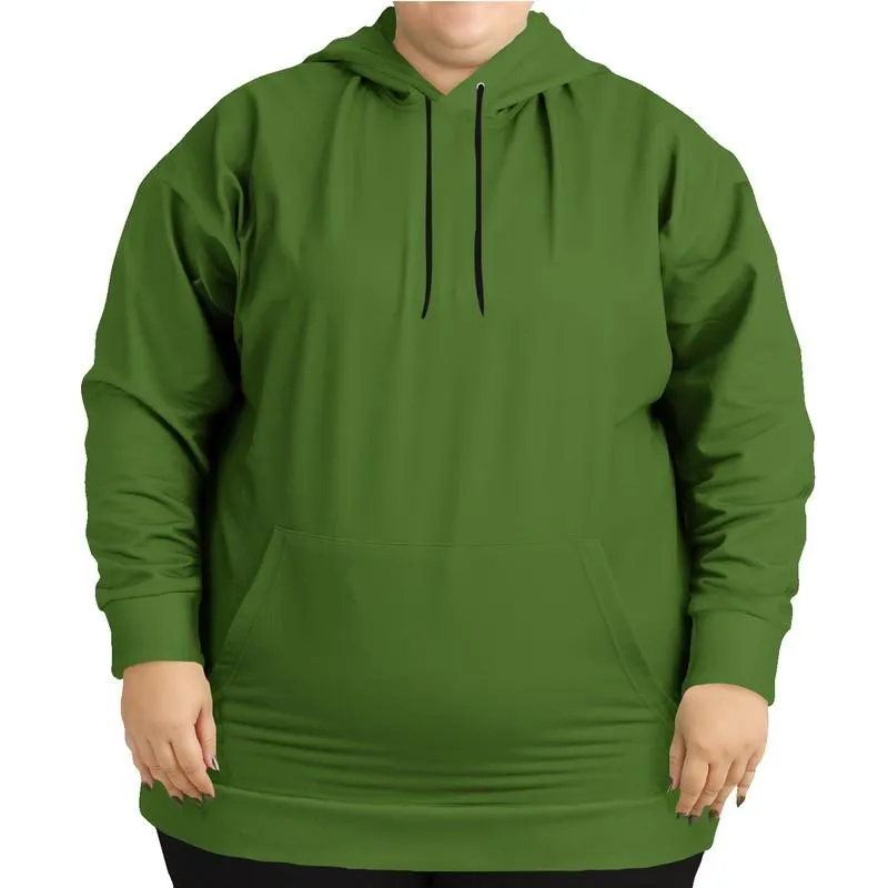 Medium Dark Warm Green Hoodie | Unisex | with PLUS sizes | Medium Dark Pure Warm Green | C50M0Y100K60