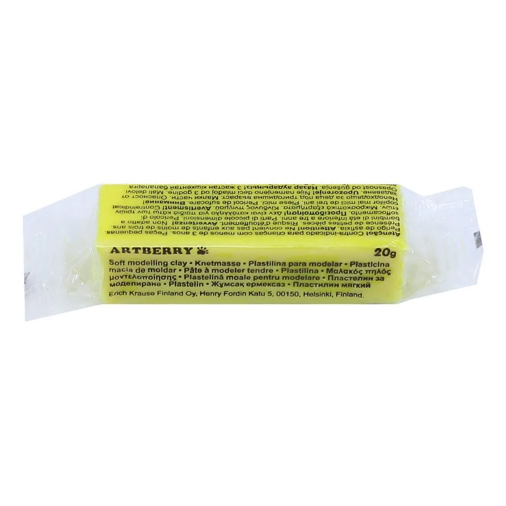 Plasticine Artberry 20g Yellow, individual package