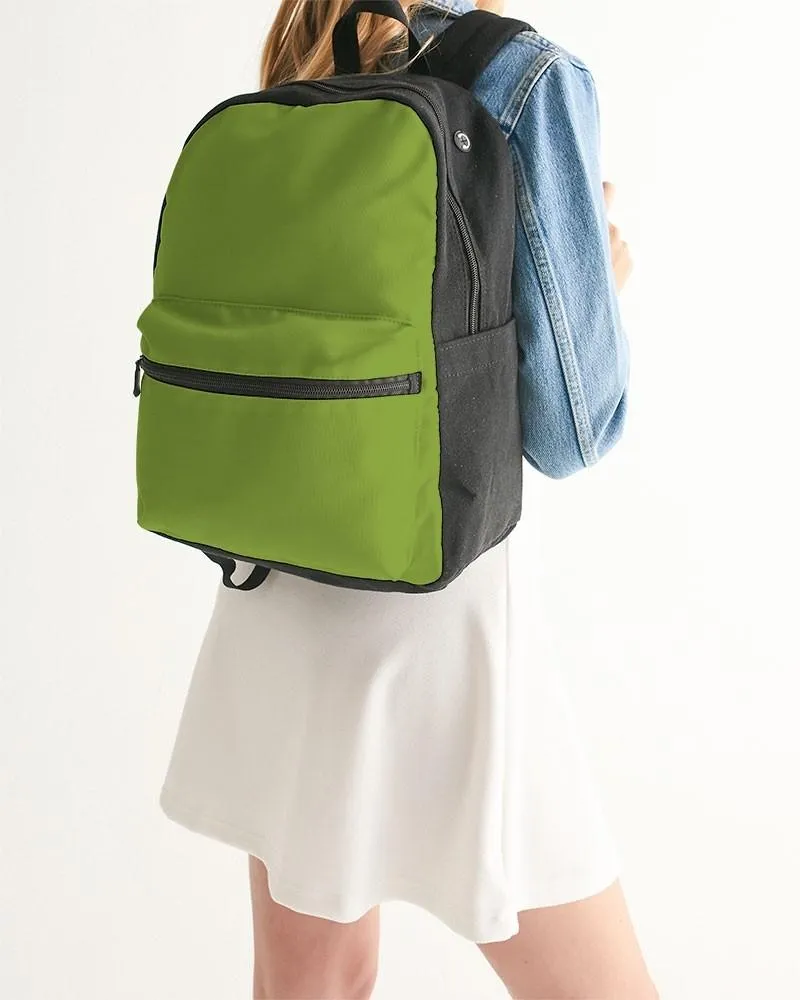 Shaded Warm Green Canvas Backpack | C38M0Y100K30
