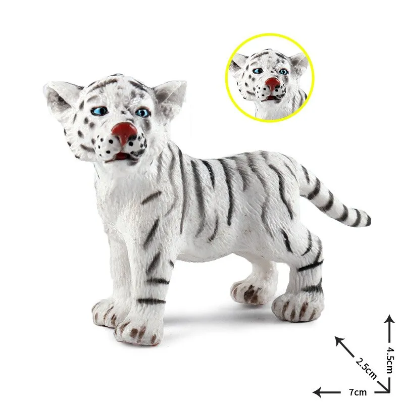 Simulation Cute White Tiger Figure Collectible Toys Animal Action Figures Kid Wild Animal Gift For Kids Collectible Toy