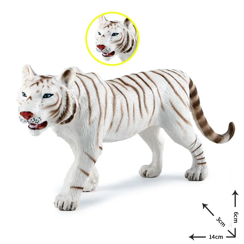 Simulation Cute White Tiger Figure Collectible Toys Animal Action Figures Kid Wild Animal Gift For Kids Collectible Toy