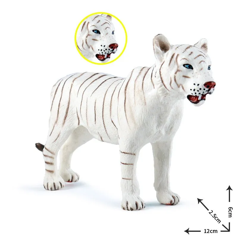 Simulation Cute White Tiger Figure Collectible Toys Animal Action Figures Kid Wild Animal Gift For Kids Collectible Toy