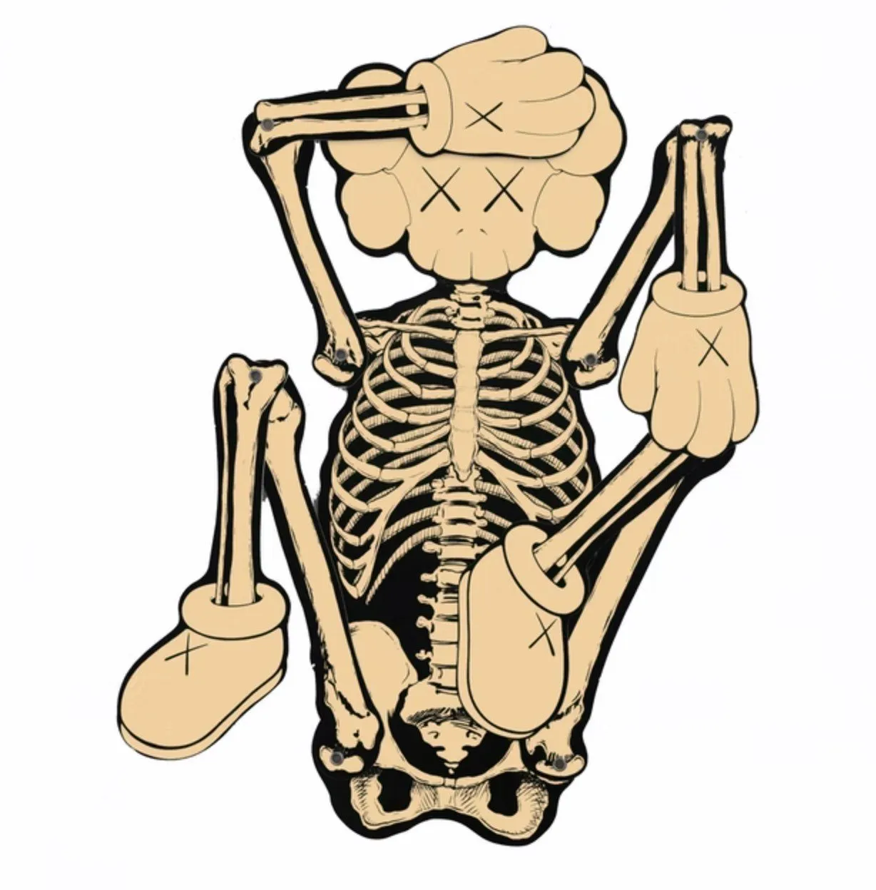 Skeleton Board Cutout Ornament- Bone Giclee Print by Kaws- Brian Donnelly