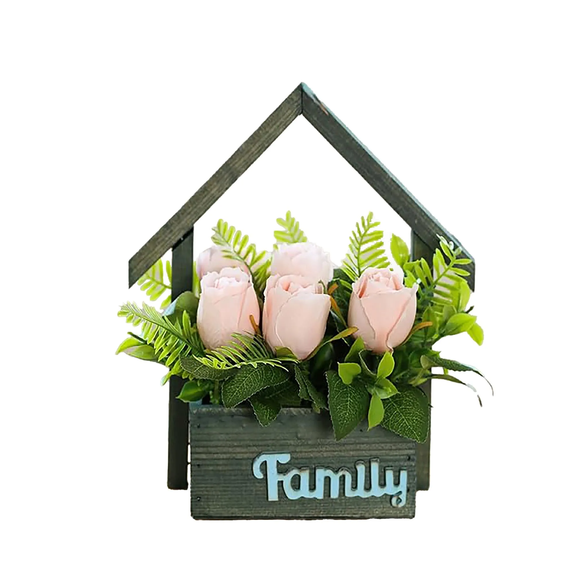 UMAI Artificial Plants for Home Decor with Pot Aesthetic Room Decor Items for Living Room| Fake Plants for Office Desk, Reception, Tabletop | Home Decor Items (Roses Hut)