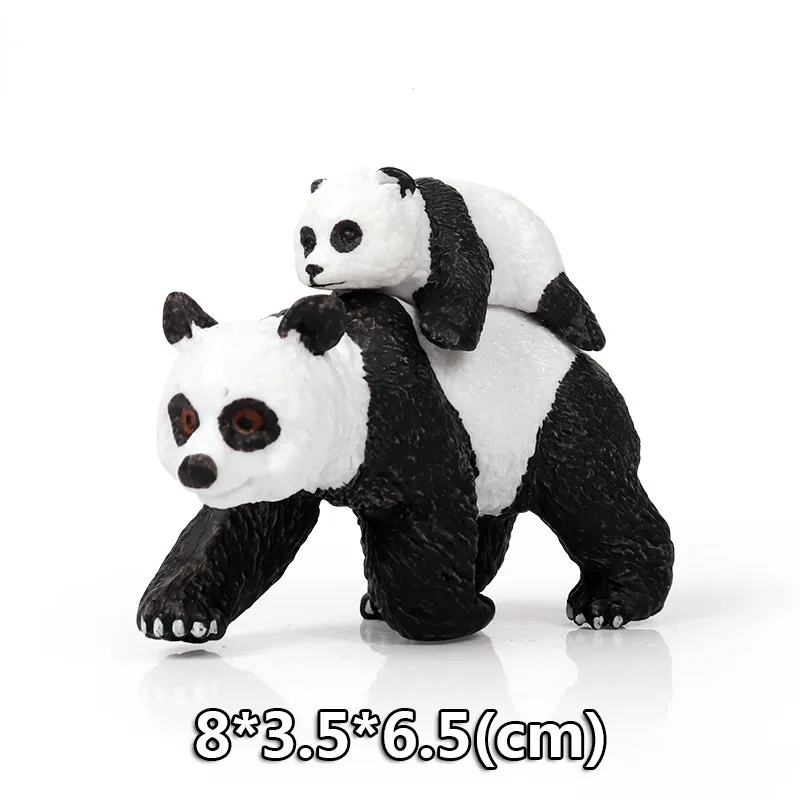 Wild Jungle Zoo Animal Models Plasticized Action Figures Tugger Panda Lion Collectible Model Doll Children's Educational Toys Gifts