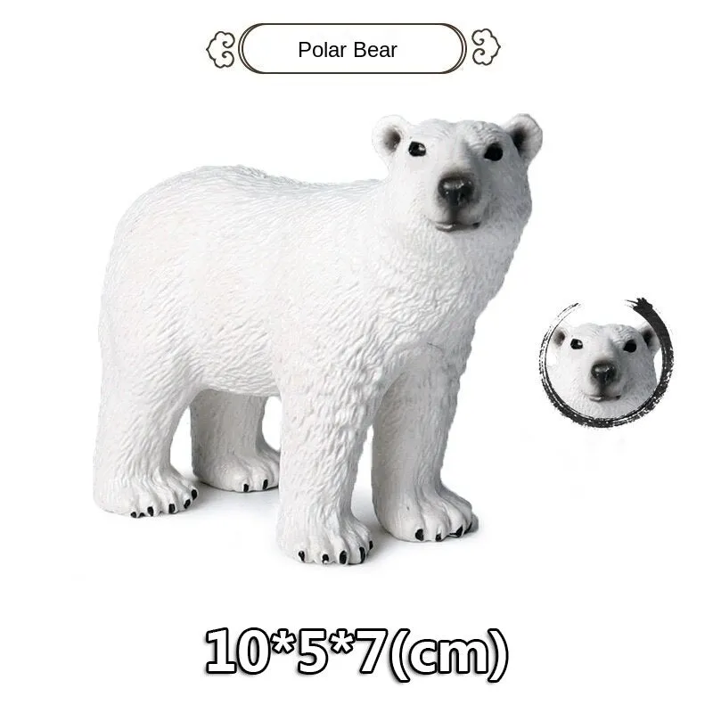 Wild Jungle Zoo Animal Models Plasticized Action Figures Tugger Panda Lion Collectible Model Doll Children's Educational Toys Gifts