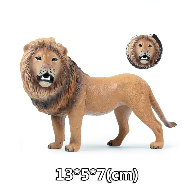 Wild Jungle Zoo Animal Models Plasticized Action Figures Tugger Panda Lion Collectible Model Doll Children's Educational Toys Gifts