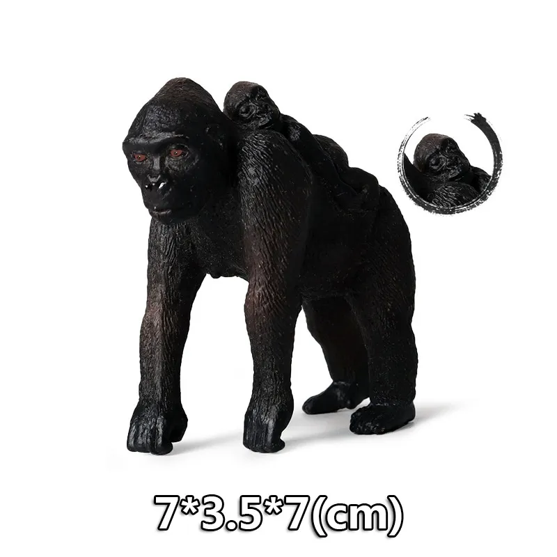 Wild Jungle Zoo Animal Models Plasticized Action Figures Tugger Panda Lion Collectible Model Doll Children's Educational Toys Gifts