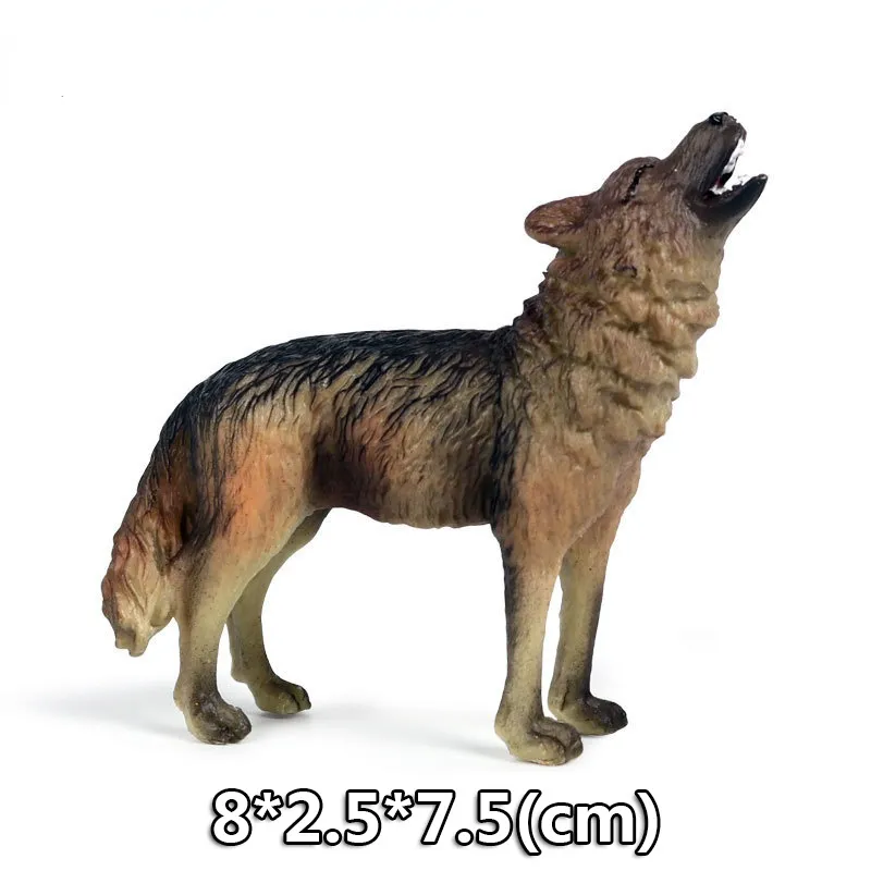 Wild Jungle Zoo Animal Models Plasticized Action Figures Tugger Panda Lion Collectible Model Doll Children's Educational Toys Gifts