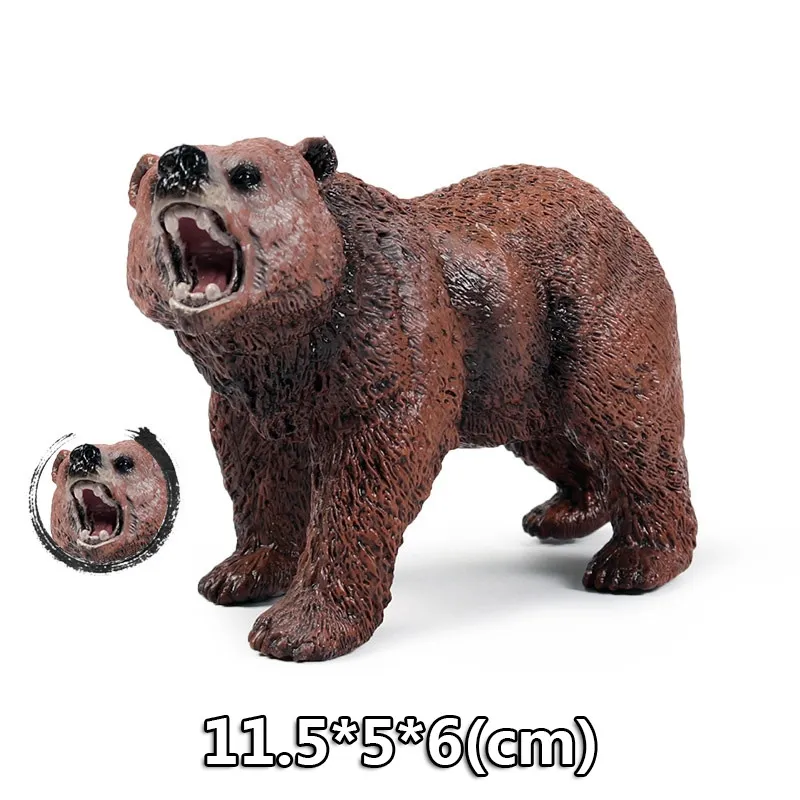 Wild Jungle Zoo Animal Models Plasticized Action Figures Tugger Panda Lion Collectible Model Doll Children's Educational Toys Gifts