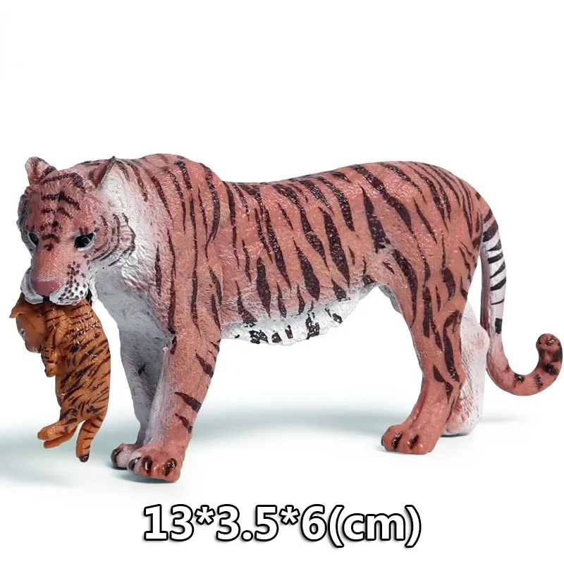 Wild Jungle Zoo Animal Models Plasticized Action Figures Tugger Panda Lion Collectible Model Doll Children's Educational Toys Gifts