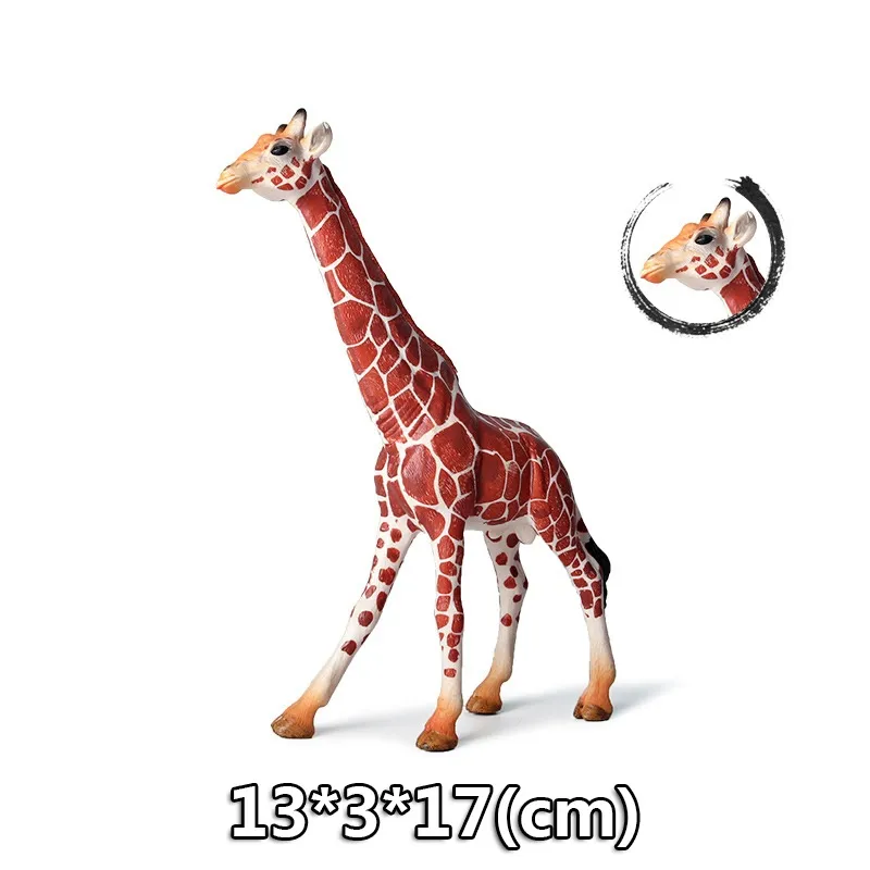 Wild Jungle Zoo Animal Models Plasticized Action Figures Tugger Panda Lion Collectible Model Doll Children's Educational Toys Gifts